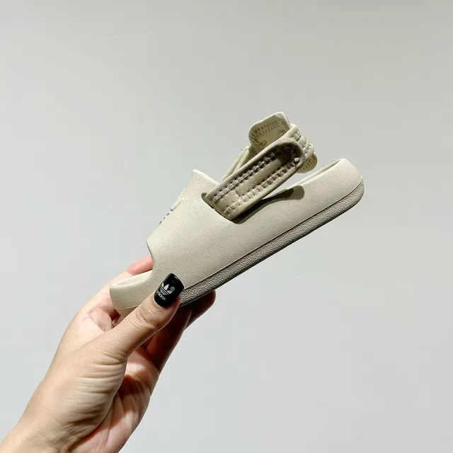 Adidas Black Molded Monochrome Sole Single Adjustable Strap Slippers 13