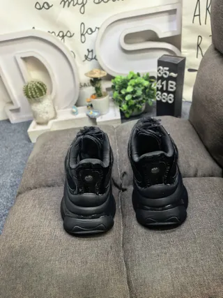 Adidas Black Sculpted Sole Mesh And Synthetic Overlay Upper Chunky Sneakers 8