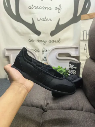 Adidas Black Three-Stripe Laceless Ballet Flats 5