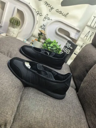Adidas Black Three-Stripe Laceless Ballet Flats 7