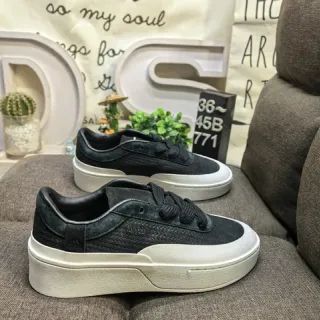 Adidas Black White Chunky Platform Sole Textured Upper Lifestyle Sneakers