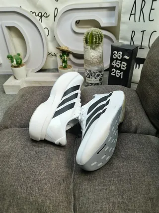 Adidas Black White Knit Upper Three-Stripe Branding Running Shoes 16