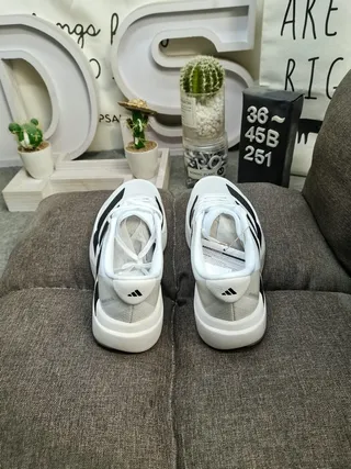 Adidas Black White Knit Upper Three-Stripe Branding Running Shoes 18