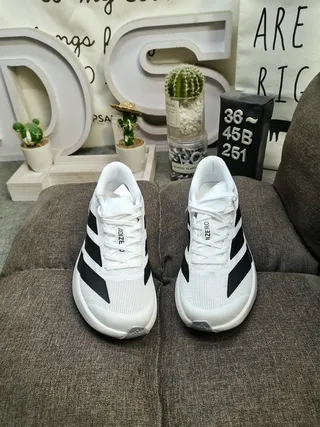 Adidas Black White Knit Upper Three-Stripe Branding Running Shoes 20