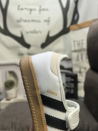 Adidas Black White Laceless Velcro Strap Three-Stripe Side Panel Lifestyle Sneakers 3