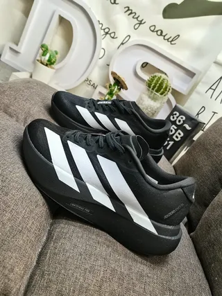 Adidas Black White Low-Top Engineered Mesh Upper Running Shoes 7