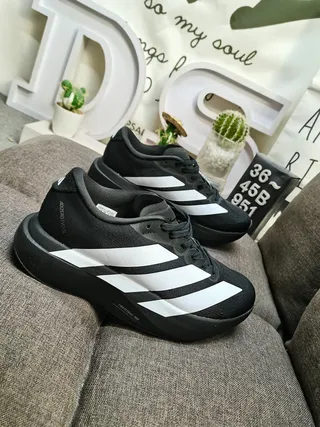 Adidas Black White Low-Top Engineered Mesh Upper Running Shoes 9