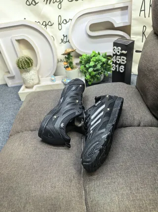 Adidas Black White Mesh Upper Three-Stripe Side Branding Lifestyle Sneakers 6
