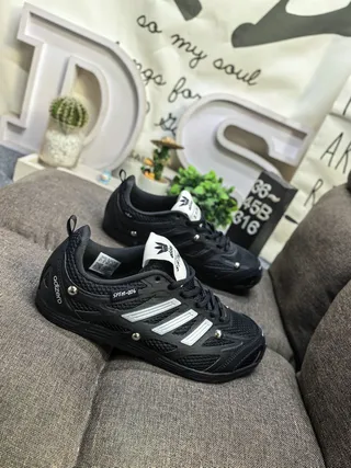 Adidas Black White Mesh Upper Three-Stripe Side Branding Lifestyle Sneakers 9