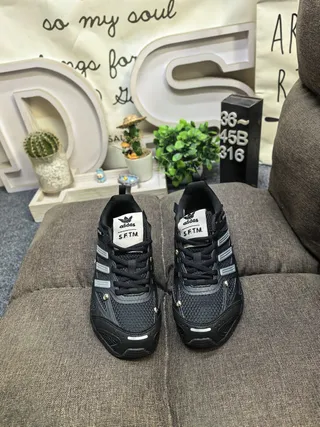 Adidas Black White Mesh Upper Three-Stripe Side Branding Lifestyle Sneakers 10