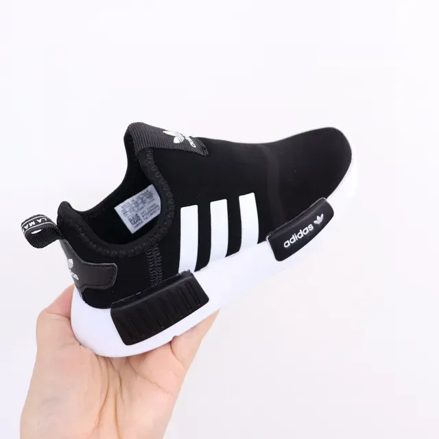 Adidas Black White Slip-On Elastic Collar Lifestyle Sneakers 9