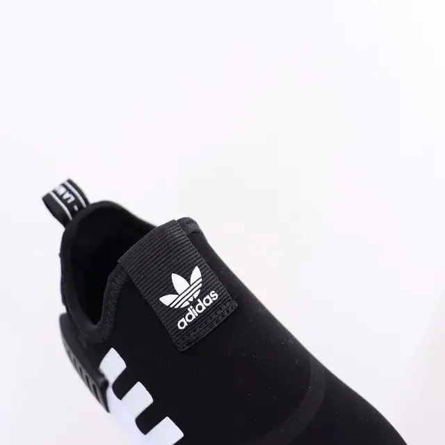 Adidas Black White Slip-On Elastic Collar Lifestyle Sneakers 12