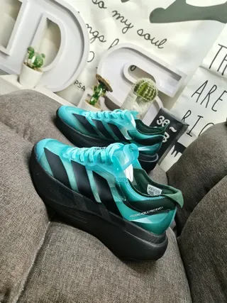 Adidas Blue Black Translucent Turquoise Upper Three-Stripe Branding Lifestyle Sneakers 7