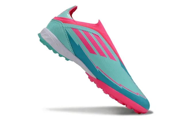 Adidas Bleu Rose Sock-Fit Collar Molded Rubber Studs Turf Chaussures de Football 2