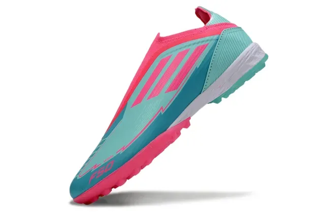 Adidas Bleu Rose Sock-Fit Collar Molded Rubber Studs Turf Chaussures de Football 3