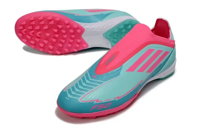 Adidas Bleu Rose Sock-Fit Collar Molded Rubber Studs Turf Chaussures de Football 5