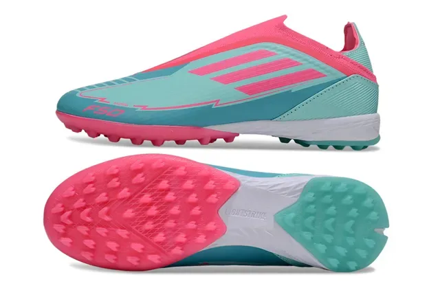 Adidas Bleu Rose Sock-Fit Collar Molded Rubber Studs Turf Chaussures de Football 7