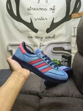 Adidas Blue Red Low-Top Suede Upper Lifestyle Sneakers 5