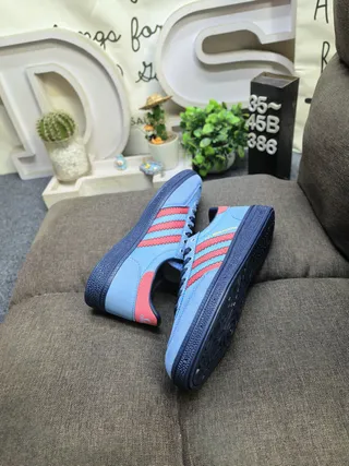 Adidas Blue Red Low-Top Suede Upper Lifestyle Sneakers 6