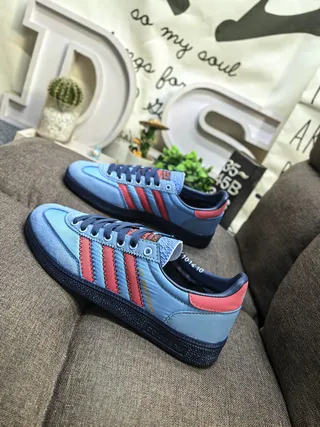 Adidas Blue Red Low-Top Suede Upper Lifestyle Sneakers 7