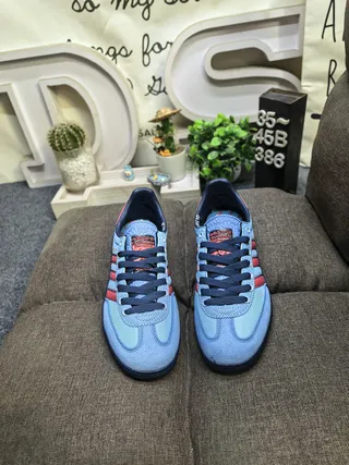 Adidas Blue Red Low-Top Suede Upper Lifestyle Sneakers 10