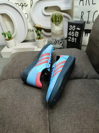 Adidas Blue Red Suede Upper Stitched Three Stripes Lifestyle Sneakers 6