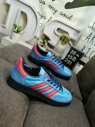 Adidas Blue Red Suede Upper Stitched Three Stripes Lifestyle Sneakers 9