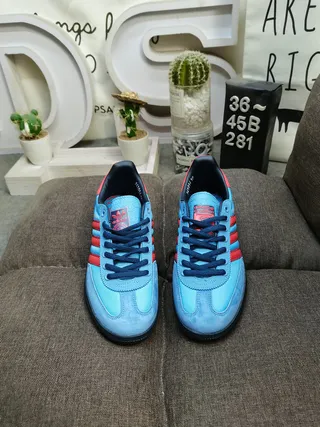 Adidas Blue Red Suede Upper Stitched Three Stripes Lifestyle Sneakers 10