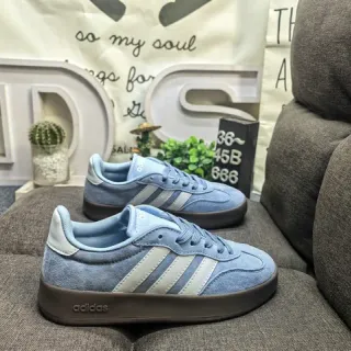 Adidas Blue White Suede Upper Three-Stripe Side Panel Lifestyle Sneakers