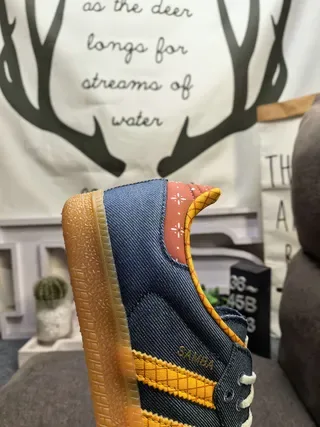 Adidas Blue Yellow Low-Top Textile Upper Lifestyle Sneakers 3