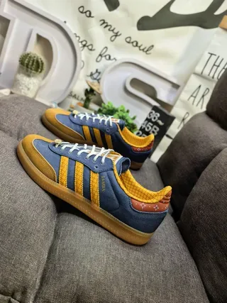 Adidas Blue Yellow Low-Top Textile Upper Lifestyle Sneakers 7