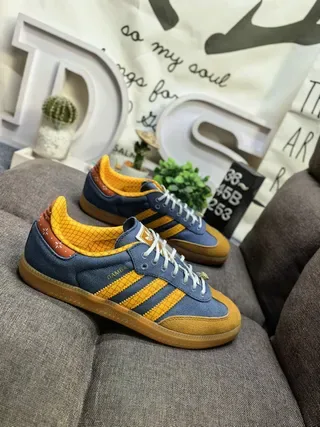 Adidas Blue Yellow Low-Top Textile Upper Lifestyle Sneakers 9