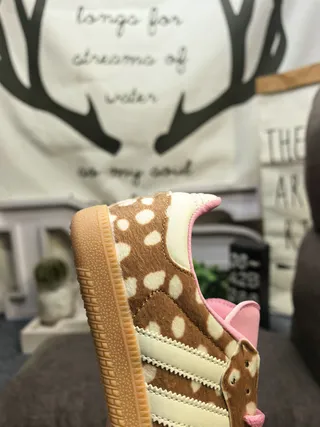 Adidas Brown Pink Polka-Dot Upper Lining And Laces Lifestyle Sneakers 3