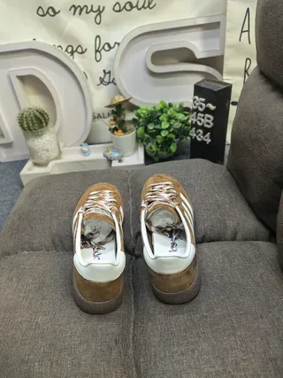 Adidas Brown White Suede Upper Three Stripes Lifestyle Sneakers 8