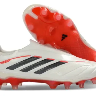 Adidas Copa White Red Low-Cut Synthetic Upper Translucent Outsole Firm-Ground Soccer Shoes
