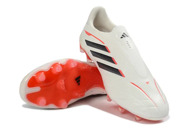 Adidas Copa White Red Low-Cut Synthetic Upper Translucent Outsole Firm-Ground Soccer Shoes 4