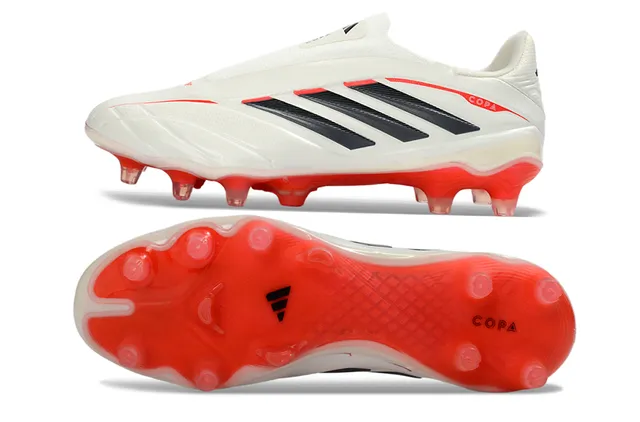 Adidas Copa White Red Low-Cut Synthetic Upper Translucent Outsole Firm-Ground Soccer Shoes 6