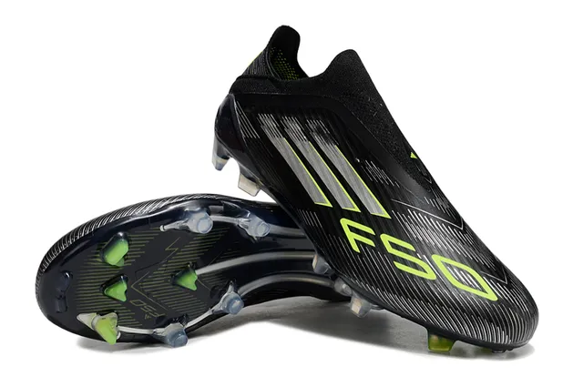 Adidas F50 Black and Neon Lime Firm-Ground Soccer Shoes 4