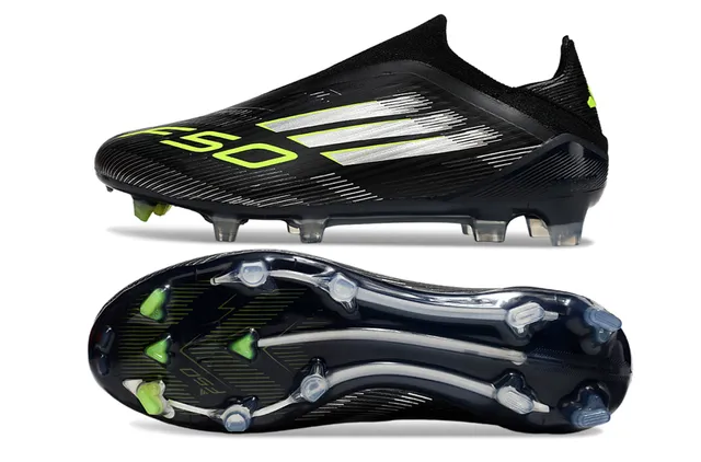 Adidas F50 Black and Neon Lime Firm-Ground Soccer Shoes 6