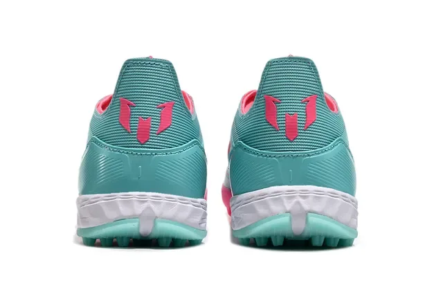 Adidas F50 Chuteira para gramado upper de malha leve azul rosa silhueta baixa 4