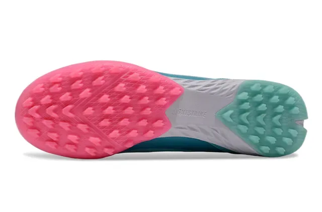 Adidas F50 Chuteira para gramado upper de malha leve azul rosa silhueta baixa 6