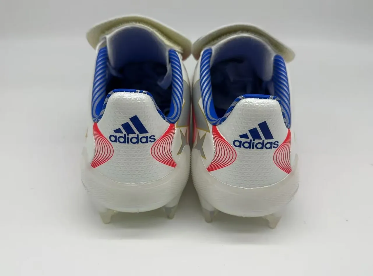 Adidas F50 Laceless White Red Blue Wave Stripe Firm-Ground Soccer Shoes 4