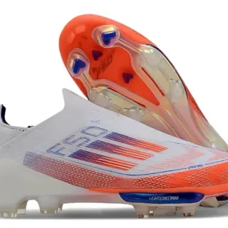 Adidas F50 Lightstrike Pro White Orange Blue Firm-Ground Soccer Shoes