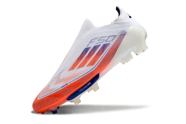 Adidas F50 Lightstrike Pro Blanco Naranja Azul Zapatillas de fútbol para terreno firme 3