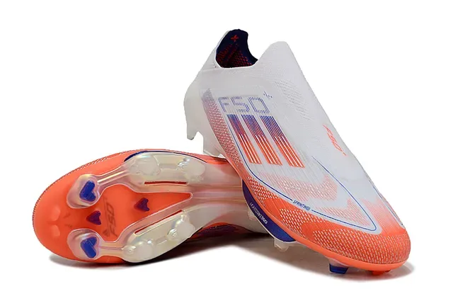Adidas F50 Lightstrike Pro Blanco Naranja Azul Zapatillas de fútbol para terreno firme 4