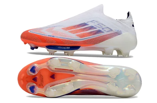 Adidas F50 Lightstrike Pro Blanco Naranja Azul Zapatillas de fútbol para terreno firme 6