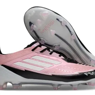 Adidas F50 Messi Pink Black White Firm-Ground Soccer Shoes