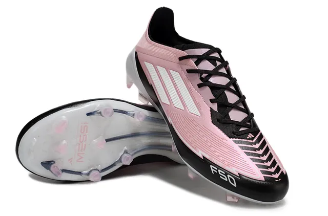 Adidas F50 Messi Pink Black White Firm-Ground Soccer Shoes 2