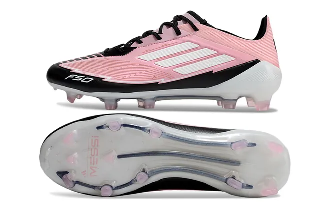 Adidas F50 Messi Pink Black White Firm-Ground Soccer Shoes 6
