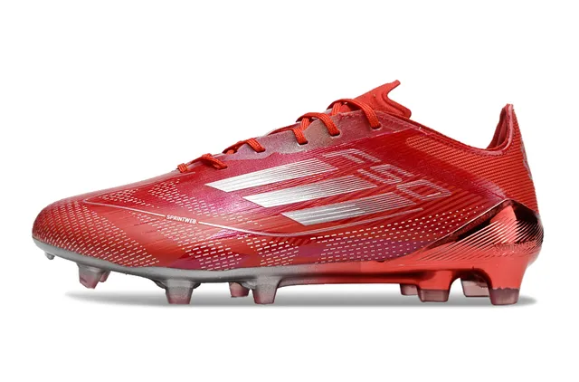 Adidas F50 Red Silver Low-Cut Synthetic Knit Speedframe Cage Firm-Ground Soccer Shoes 7